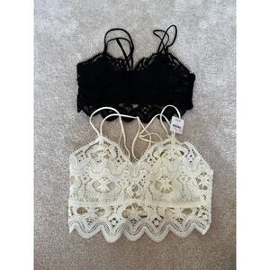 Lace Bralette Crop Top - Black Only